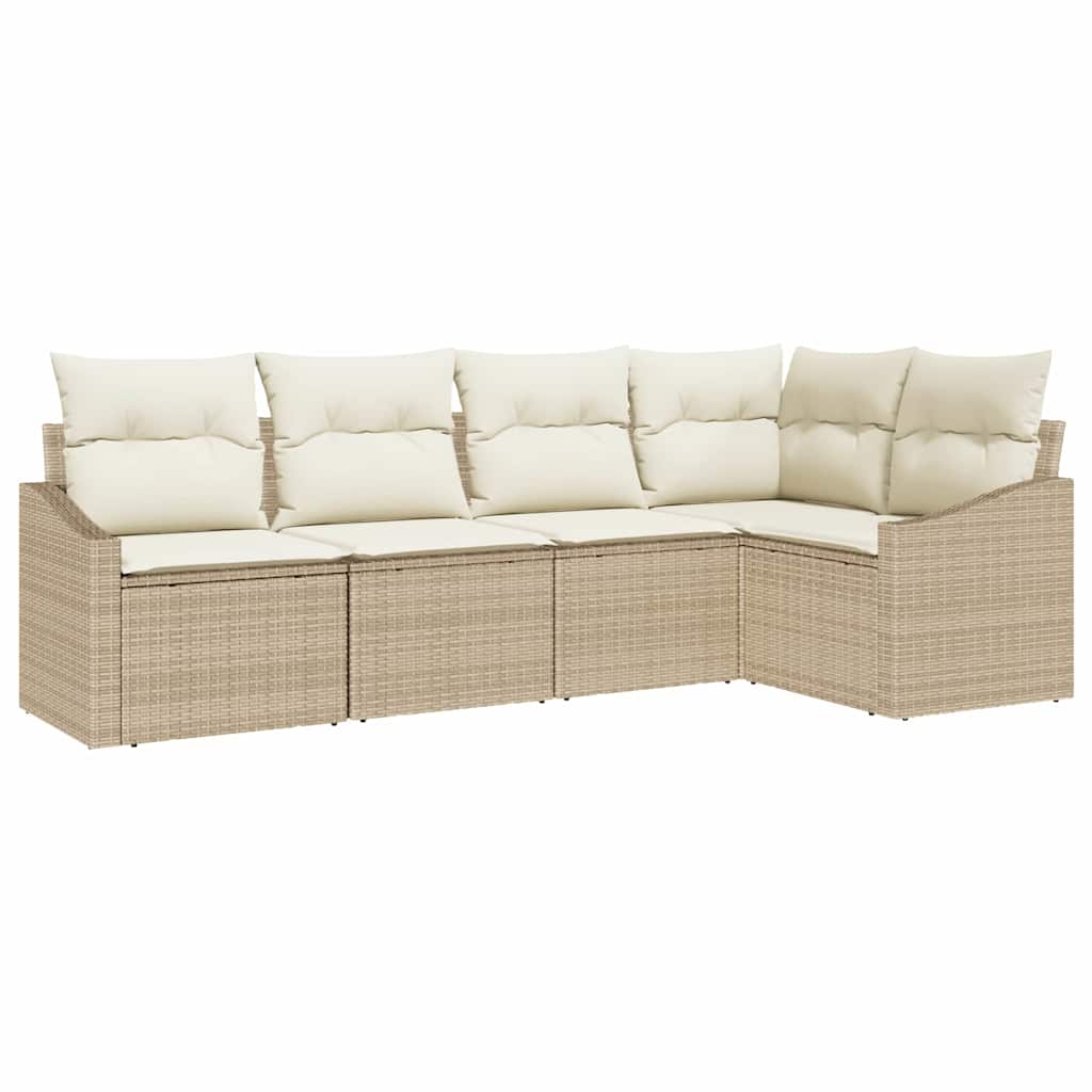 Garten Essgruppe mit Kissen mit Speicher 5 pcs Beige und Creme